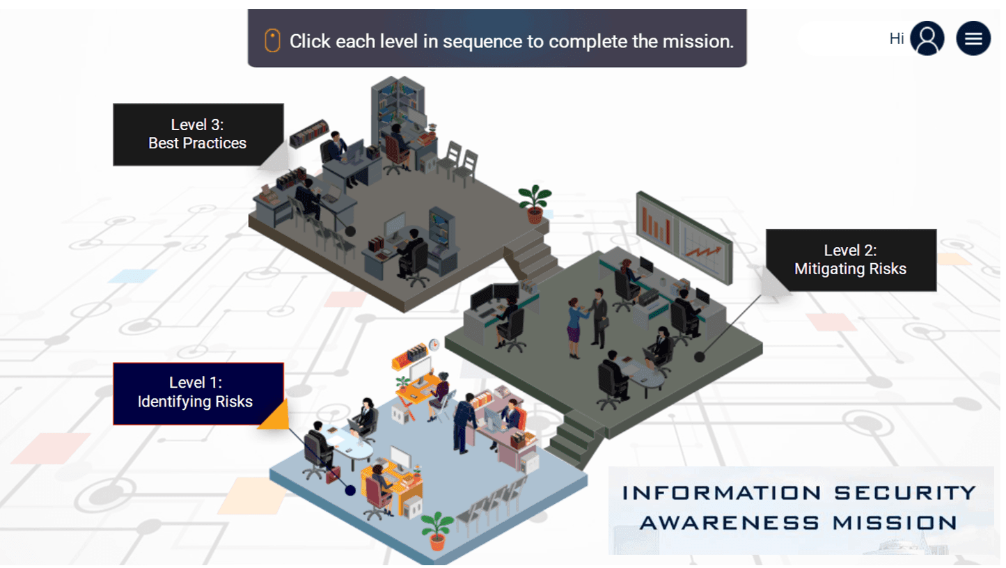 Screenshot of a course on information security